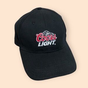 Coors Light Beer Black Baseball Cap Hat Embroidered Logo ACME Apparel Cotton
